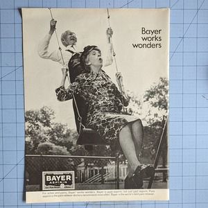 Vintage Print Ad 1965 Bayer Aspirin